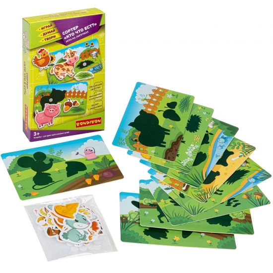 Настольная игра на липучках СОРТЕР "КТО ЧТО ЕСТ?" Играй Думай Твори Bondibon - BONDIBON