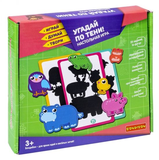 Настольная игра "УГАДАЙ ПО ТЕНИ" Играй Думай Твори Bondibon - BONDIBON
