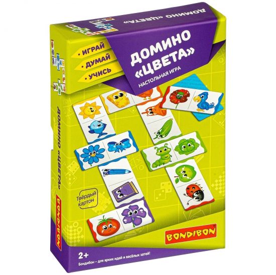Настольная игра ДОМИНО "ЦВЕТА" Играй Думай Учись Bondibon - BONDIBON