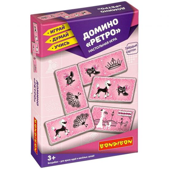 Настольная игра ДОМИНО "РЕТРО" Играй Думай Учись Bondibon - BONDIBON