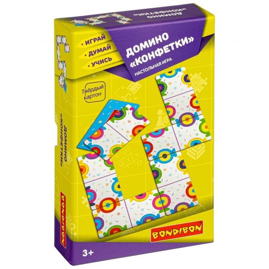 Настольная игра ДОМИНО "КОНФЕТКИ" Играй Думай Учись Bondibon - BONDIBON