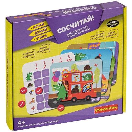 Настольная игра "СОСЧИТАЙ!" с наностикерами Играй Думай Учись Bondibon - BONDIBON