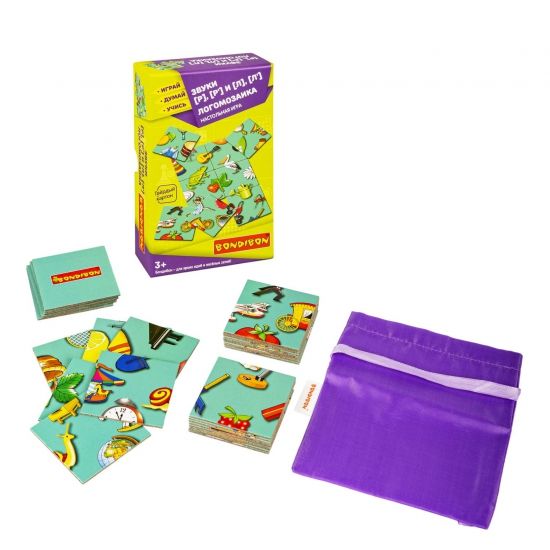 Настольная игра "ЛОГОМОЗАИКА.ЗВУКИ [Р], [Р'] и [Л], [Л']" Играй Думай Учись Bondibon - BONDIBON