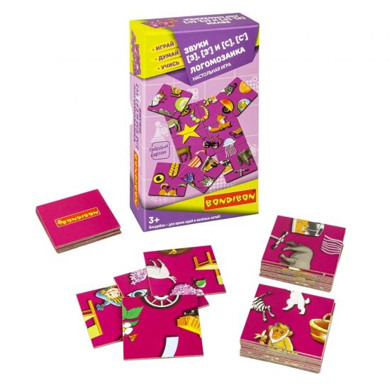 Настольная игра "ЛОГОМОЗАИКА.ЗВУКИ [З], [З'] и [С], [С']" Играй Думай Учись Bondibon - BONDIBON