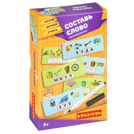 Настольная игра "СОСТАВЬ СЛОВО" Играй Думай Учись Bondibon - BONDIBON