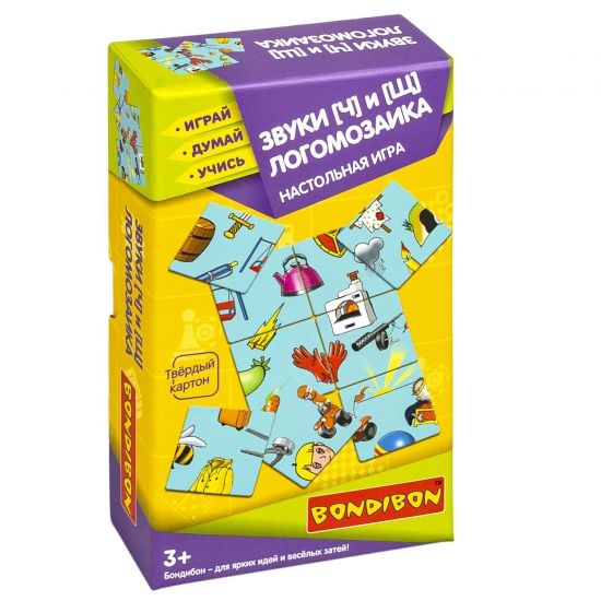 Настольная игра "ЛОГОМОЗАИКА.ЗВУКИ [Ч] и [Щ]" Играй Думай Учись Bondibon - BONDIBON
