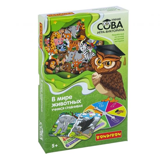 Игра-викторина «В МИРЕ ЖИВОТНЫХ» Умная Сова Bondibon - BONDIBON