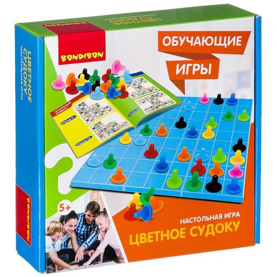 Обучающая настольная игра "ЦВЕТНОЕ СУДОКУ" Bondibon - BONDIBON