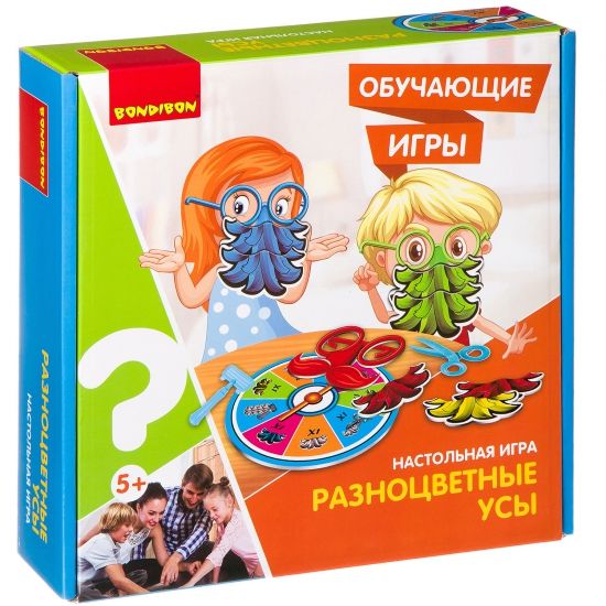 Обучающая настольная игра "РАЗНОЦВЕТНЫЕ УСЫ" Bondibon - BONDIBON