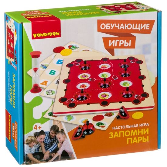 Обучающая настольная игра "ЗАПОМНИ ПАРЫ" Bondibon - BONDIBON