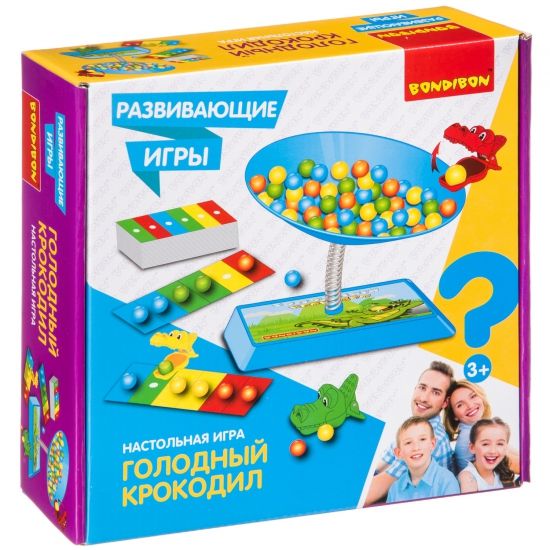 Развивающая настольная игра "ГОЛОДНЫЙ КРОКОДИЛ" Bondibon - BONDIBON