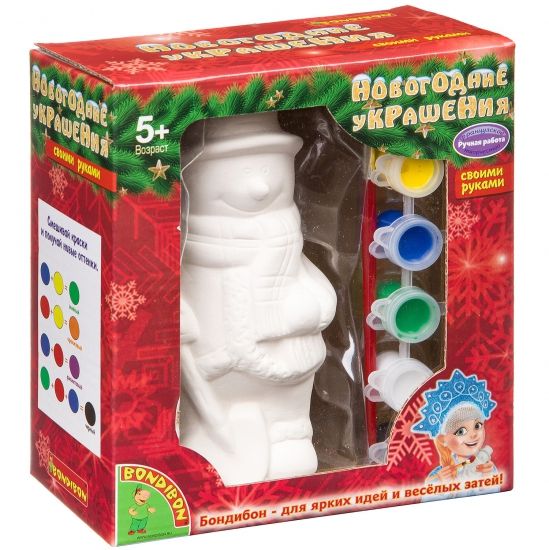 Набор для творчества "Новогодние украшения" Снеговик 8*6,3*14,7см - BONDIBON