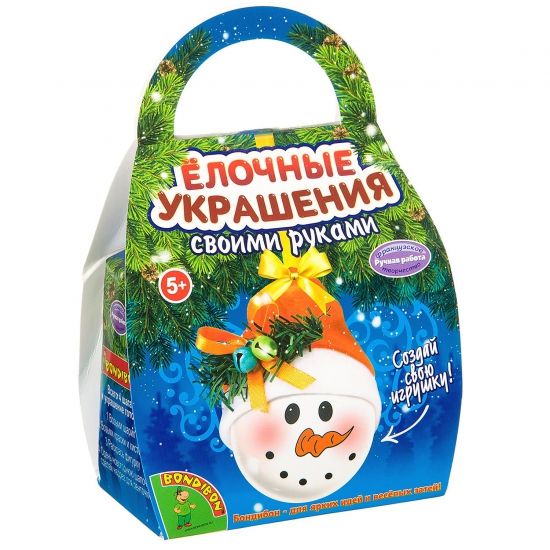 Набор для творчества Bondibon "Шар-подарок" Снеговичок. - BONDIBON