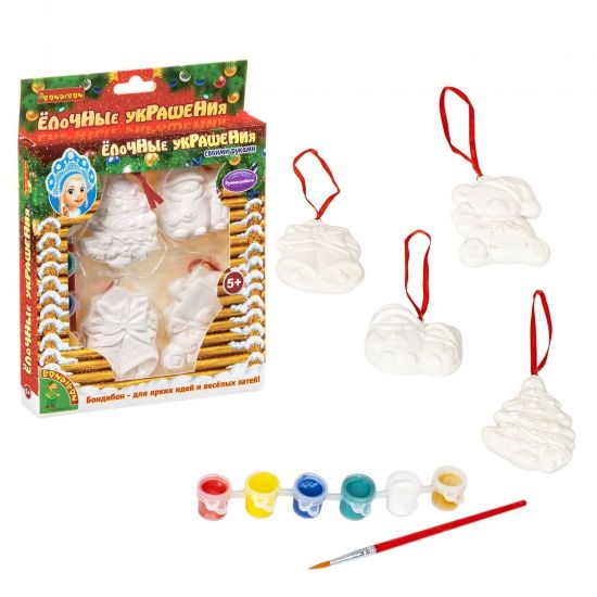 Набор для творчества Bondibon "Ёлочные украшения" 4 фигурки - BONDIBON