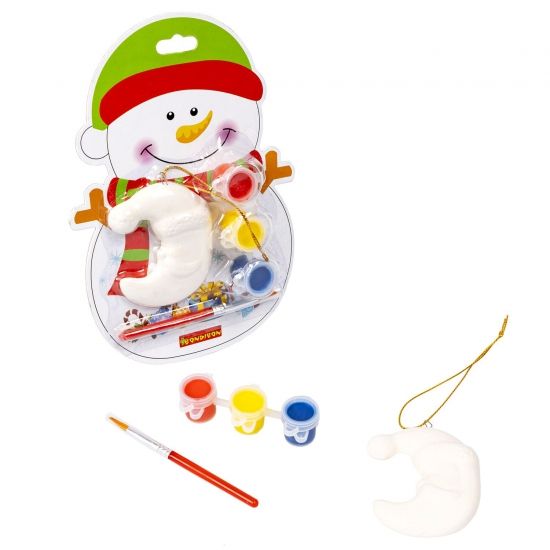 Набор для творчества Bondibon"Ёлочные украшения" на карте Снеговик - BONDIBON