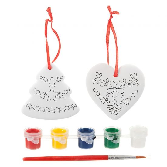 Набор для творчества "Ёлочные украшения" (ёлочка, сердце) на карте Избушка - BONDIBON