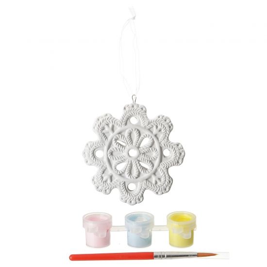 Набор для творчества "Ёлочные украшения" Снежинка на карте домик - BONDIBON