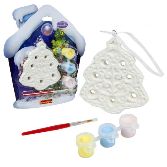 Набор для творчества "Ёлочные украшения" Ёлочка на карте домик - BONDIBON