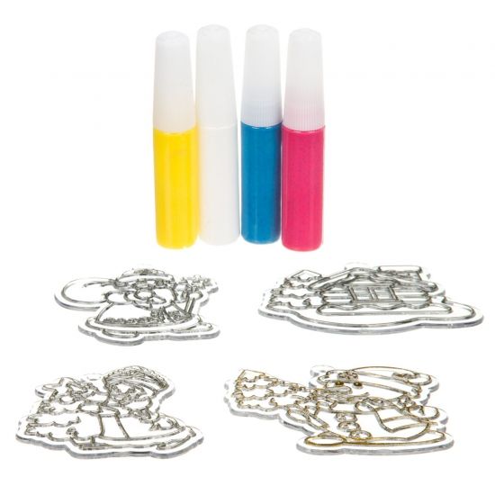 Набор для творчества Bondibon "Новогодние витражи" с дедом Морозом и Снегурочкой 4 шт. - BONDIBON