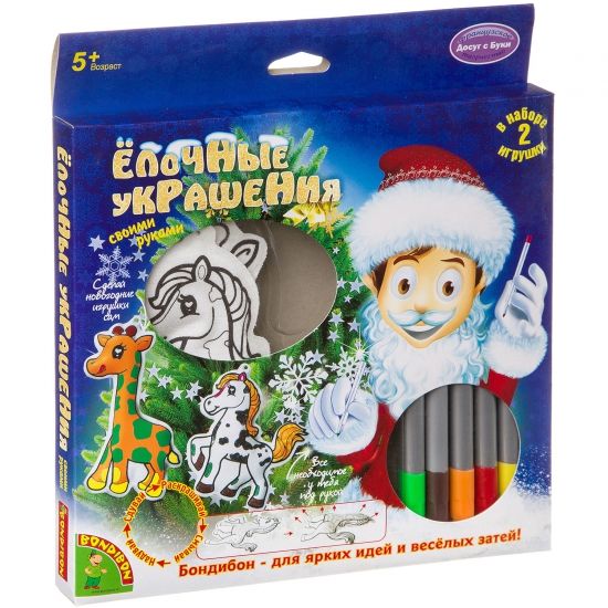 Набор для творчества Bondibon"Ёлочные украшения" (жираф, лошадка) - BONDIBON