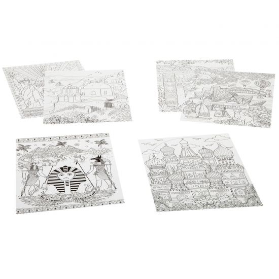 Раскраска-антистресс Bondibon "Достопримечательности мира" 6 листов - BONDIBON