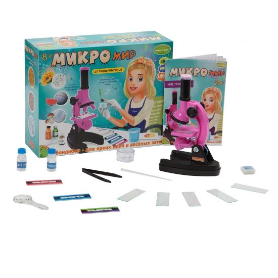 Набор для опытов Bondibon "Микромир" 13 экспериментов Французские опыты Науки с Буки - BONDIBON
