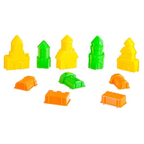 Набор для лепки Bondibon "Марсианский песок" 500 г желтый 10 формочек замок - BONDIBON