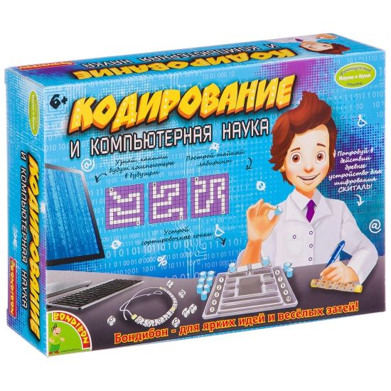 Набор для опытов Bondibon "Кодирование и компьютерная наука" Французские опыты Науки с Буки - BONDIBON