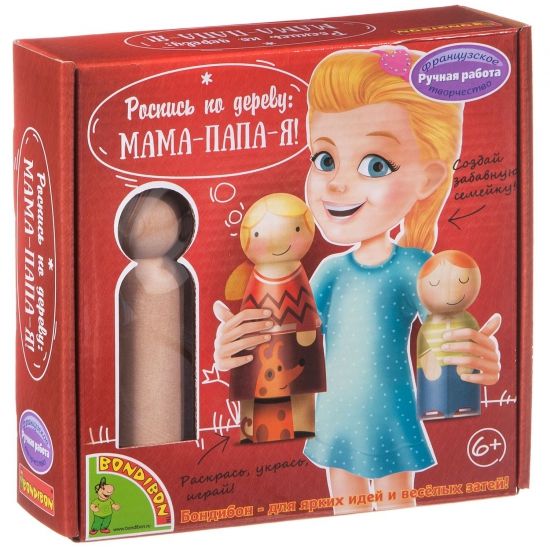 Набор для росписи по дереву Bondibon "Мама-папа-я" - BONDIBON