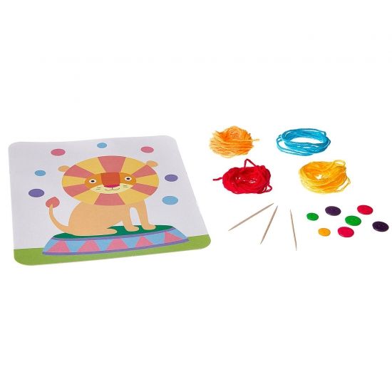Набор для творчества Bondibon "Шерстяная аппликация Львенок-циркач" - BONDIBON