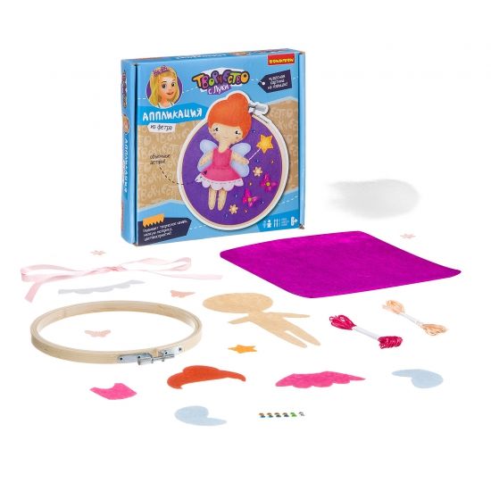 Набор для творчества Bondibon "Аппликация из фетра на пяльцах Волшебница-фея" - BONDIBON