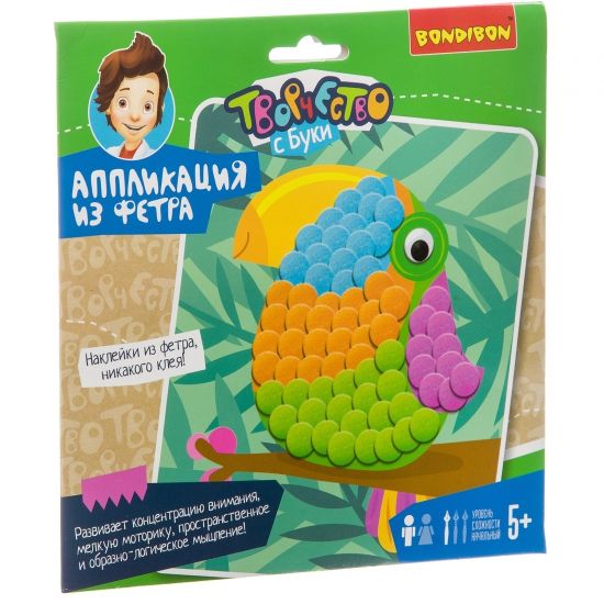 Набор для творчества Bondibon "Аппликация из фетра: Тукан" - BONDIBON