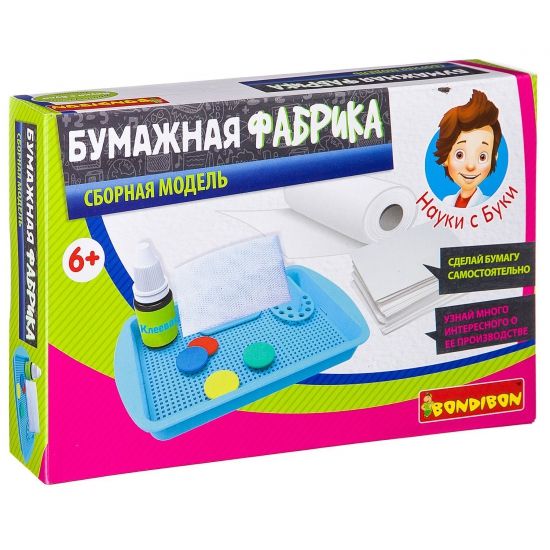 Набор для опытов Bondibon "Бумажная фабрика" Французские опыты Науки с Буки - BONDIBON