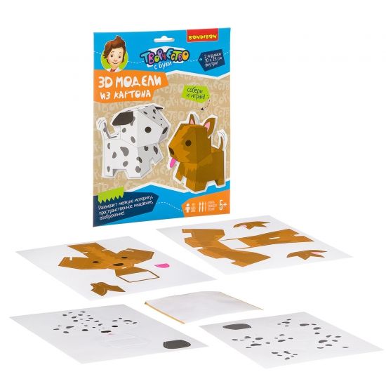 Набор для творчества Bondibon "3D -модели из картона: Собачки" - BONDIBON