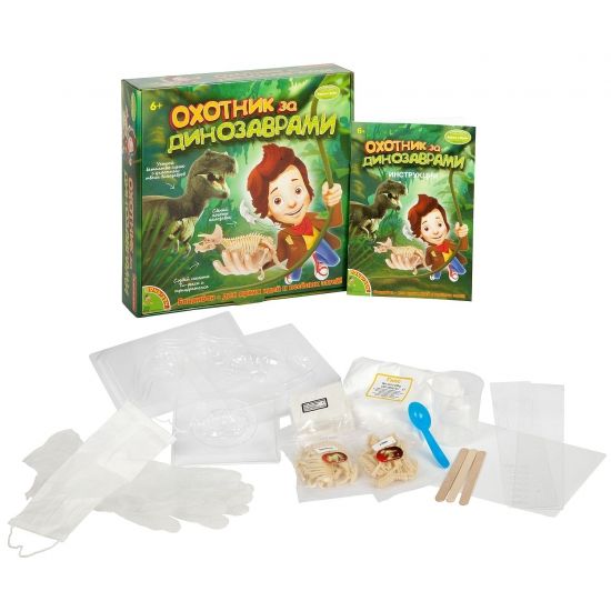 Набор для опытов Bondibon "Охотники за динозаврами" Французские опыты Науки с Буки - BONDIBON
