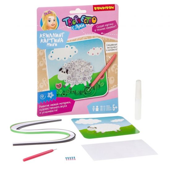 Набор для квиллинга Bondibon "Овечка" мини - BONDIBON