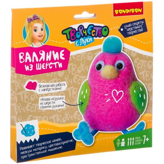 Набор для творчества Bondibon "Валяние из шерсти. Птичка-невеличка" - BONDIBON