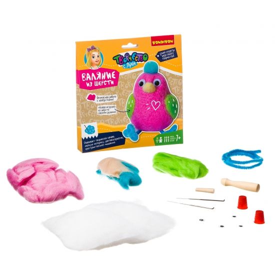 Набор для творчества Bondibon "Валяние из шерсти. Птичка-невеличка" - BONDIBON