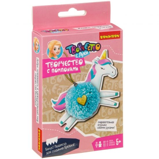 Набор для творчества Bondibon Творчество с помпонами "Единорожик" - BONDIBON
