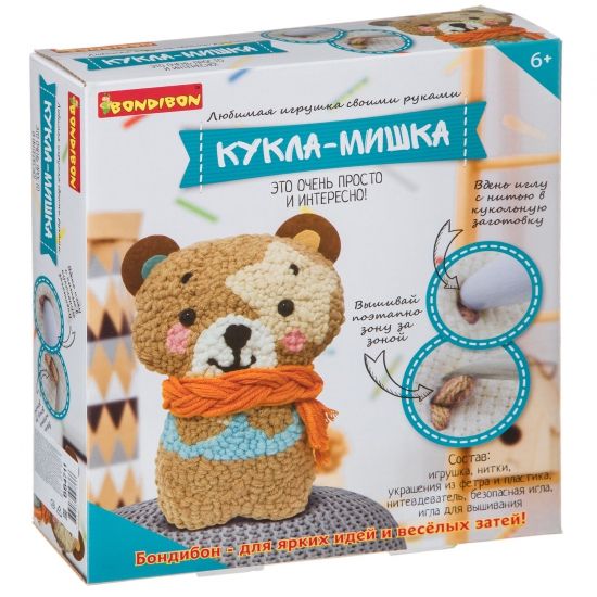 Набор для творчества Bondibon "Любимая игрушка своими руками: Кукла-мишка" - BONDIBON