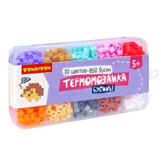 Набор для творчества ТЕРМОМОЗАИКА, 850 дополнительных бусин, 10 цветов Bondibon - BONDIBON