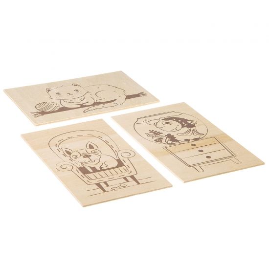 Набор для творчества Bondibon "Основы для выжигания Домашние питомцы" 3 шт. Досуг с Буки - BONDIBON