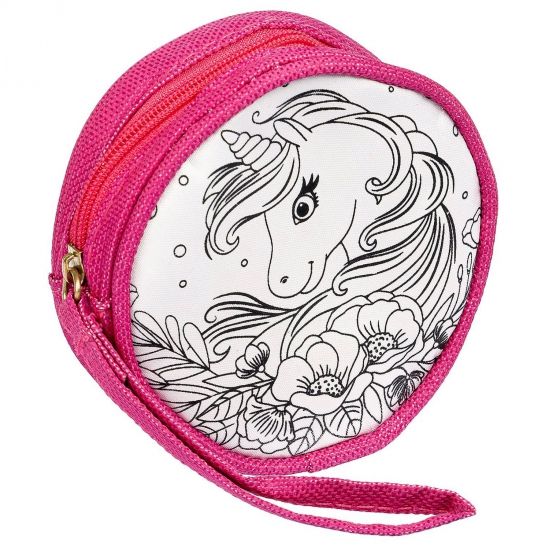 Брелок-раскраска "Сказочный единорог", сумочка 9,5x9,5x3,5см, без маркеров, Bondibon - BONDIBON