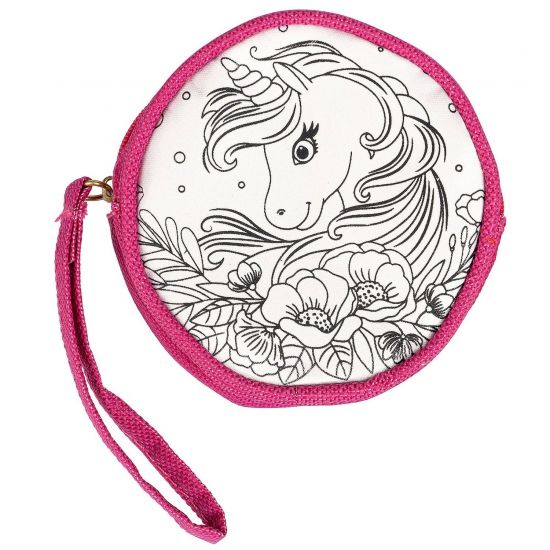 Брелок-раскраска "Сказочный единорог", сумочка 9,5x9,5x3,5см, без маркеров, Bondibon - BONDIBON