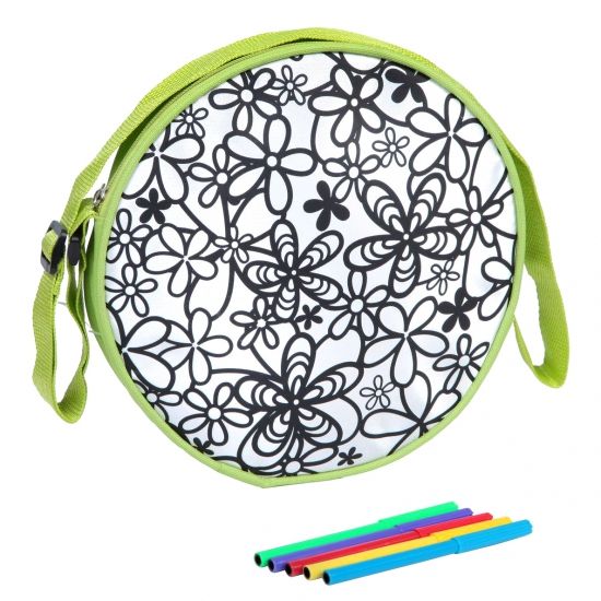 Набор для раскрашивания Bondibon Я Дизайнер "Круглая сумочка" зеленая - BONDIBON