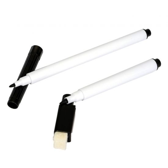 Набор стираемых маркеров для ламинированной бумаги: маркер 1шт., маркер с магнитом и губкой 1шт., цвет чёрный, Bondibon - BONDIBON