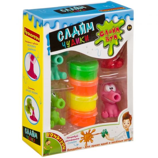 Игровой набор Bondibon "Слайм Бум: Слайм Чудики" 4 фигурки и слаймы - BONDIBON