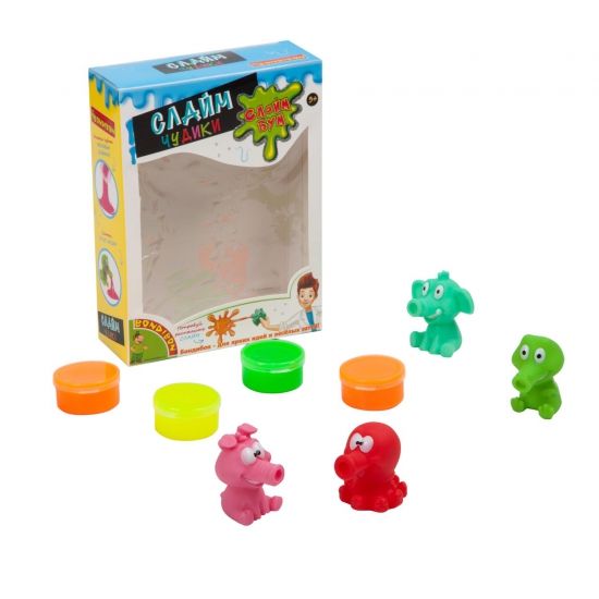 Игровой набор Bondibon "Слайм Бум: Слайм Чудики" 4 фигурки и слаймы - BONDIBON