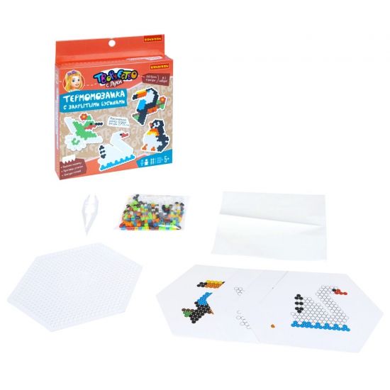 Набор для творчества ТЕРМОМОЗАИКА "ВИДЫ ПТИЦ" с закрытыми бусинами Творчество с Луки Bondibon - BONDIBON