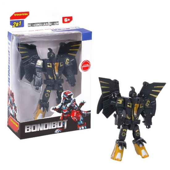 Трансформер "BONDIBOT 2 в 1", робот - динозавр птерозавр, с металлическими деталями, собери большого робота Bondibon - BONDIBON